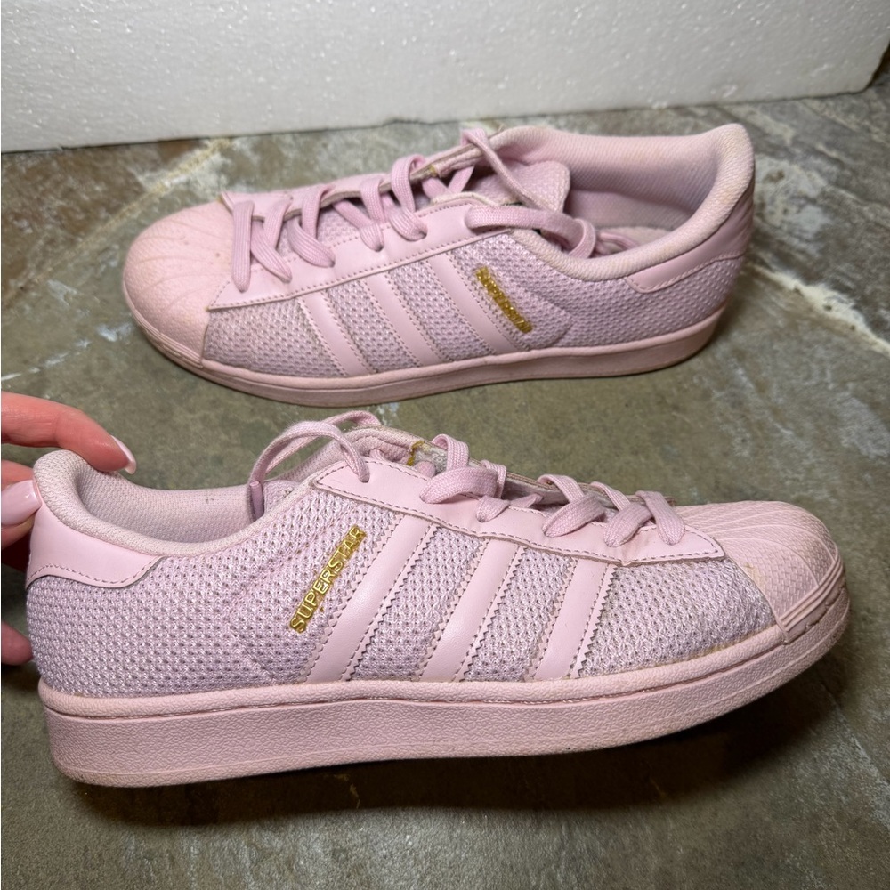 light pink adidas sneakers